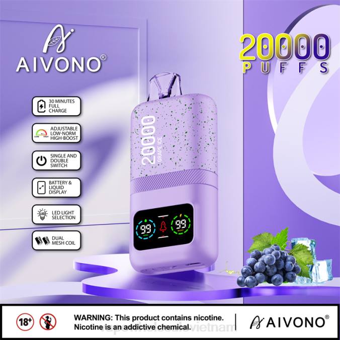 Vape Vietnam HH6V86 Aivono AIM magic 20000 đá nho